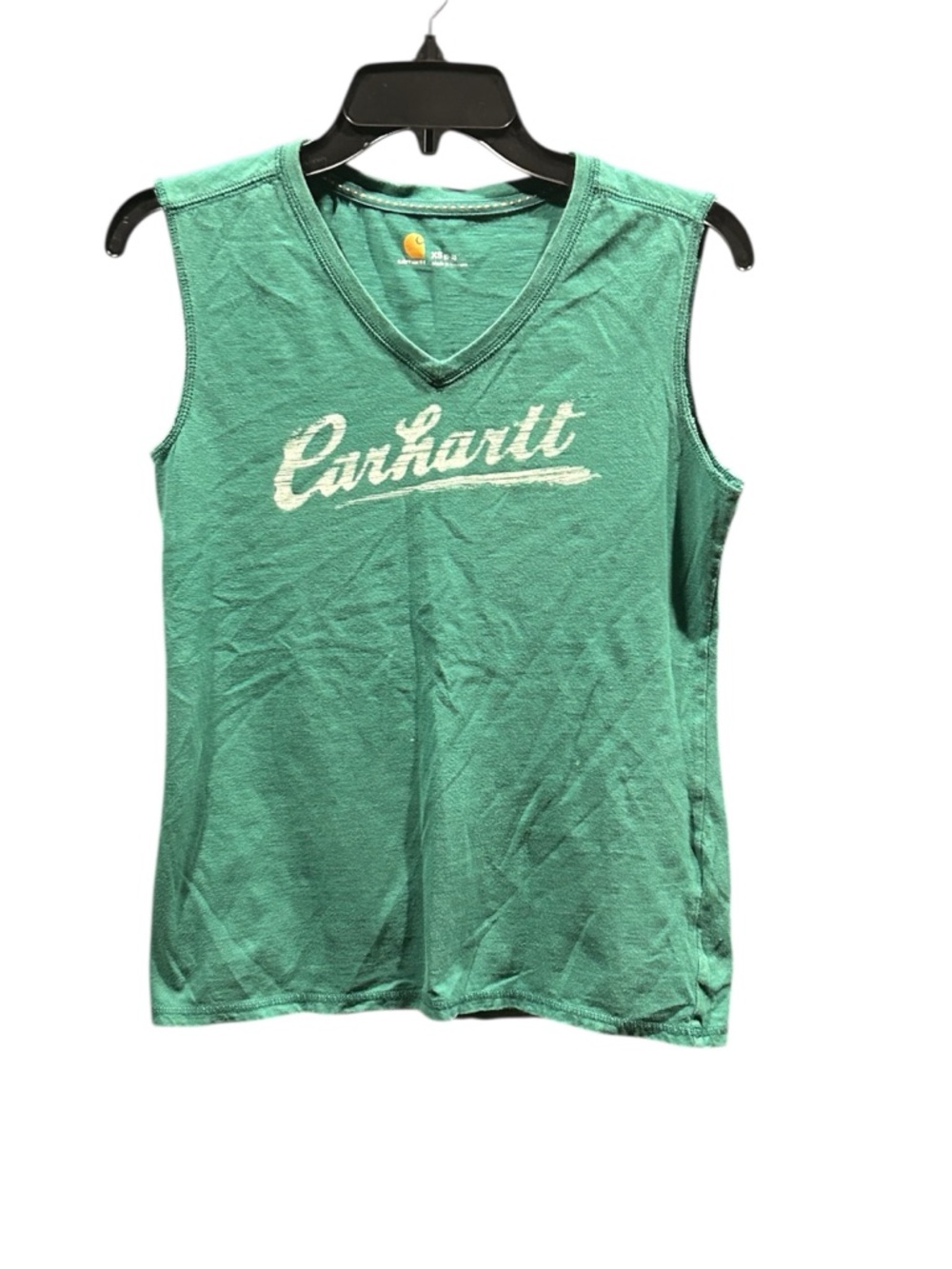 Carhartt Women's Teal V-Neck Logo Tank Top